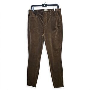 L'Agence Monique High Rise Skinny Velvet Brown Jeans Pants SZ 32